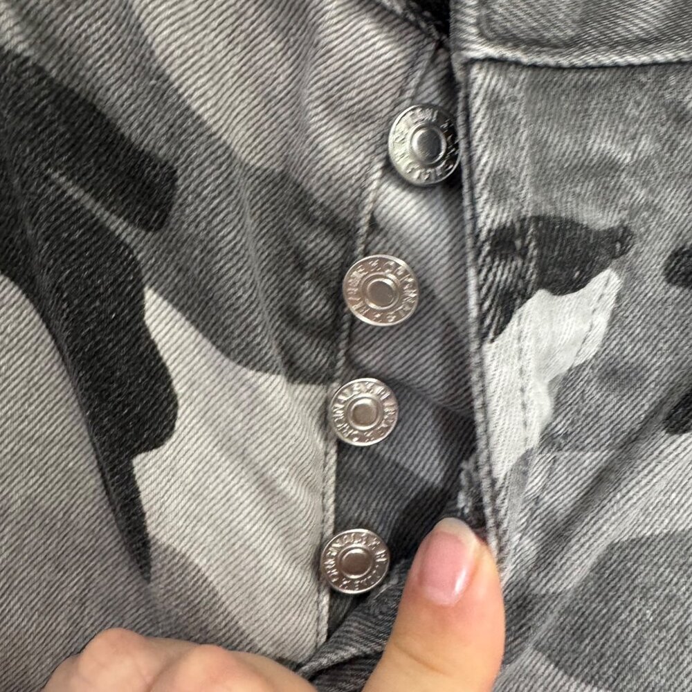 RE/DONE originals gray camo high rise ankle jeans size 25 - Picture 2 of 7